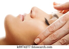 Facial massage isolated