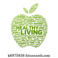 Healthy Living Apple Illustration Healthy Living Apple Illustration