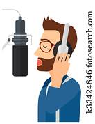 Singer making record.