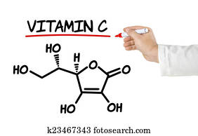 כימיקל, נוסחה, של, ויטמין *c*, ב, a, רקע לבן