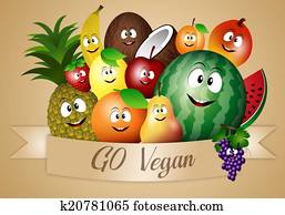 מצחיק, פירות, ל, ואגאן, דיאטה