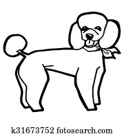 Dog mongrel sitting and smiling. Light wool color. Vector isolated