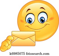 Emoticon with envelope Emoticon with envelope