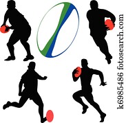 rugby players collection - vector rugby players collection - vector