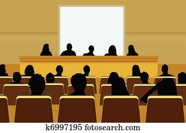 a person doing a presentation at a business conference or product marketing in front of crowd to audience. add your copy text on blank projection screen. a person doing a presentation at a business conference or product marketing in front of crowd to audience. add your copy text on blank projection screen.
