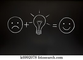 Creativity concept on chalkboard Creativity concept on chalkboard