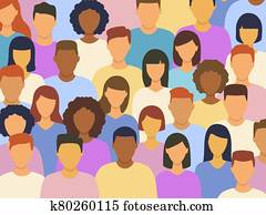 Diverse multicultural group of people standing together