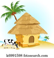Hut with Cow Hut with Cow