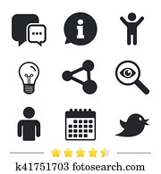 Social media icons. Chat speech bubble and Share.