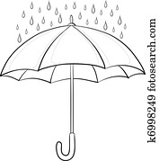 Umbrella and rain, contours Umbrella and rain, contours