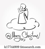 כרטיס של חג ההמולד, עם, מלאך