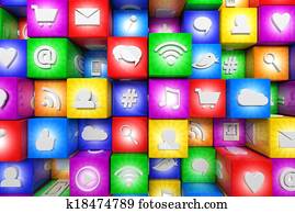 Colorful social media icons Colorful social media icons