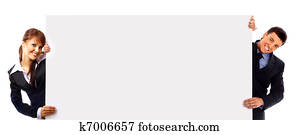 gruppe av forretningsfolk, avholdelse, ei, fane