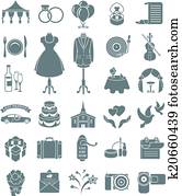 Wedding Icons Dark Silhouettes Wedding Icons Dark Silhouettes