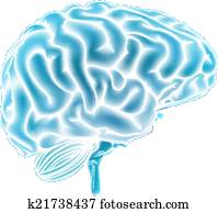 מבריק, כחול, מוח, מושג