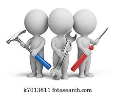 3d, liten, folk, -, repairers