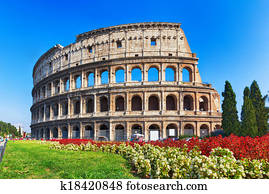 antiga, colosseum, em, roma, itália