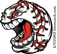 Baseball Ball Cartoon Face Illustra Baseball Ball Cartoon Face Illustra