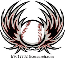 baseball, mit, flügeln baseball, mit, flügeln