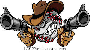 baseball, shootout, karikatur, cowboy baseball, shootout, karikatur, cowboy
