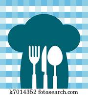 Cooking dining chef hat illustration