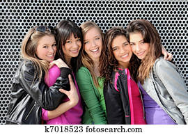 diverse group of teens girls diverse group of teens girls