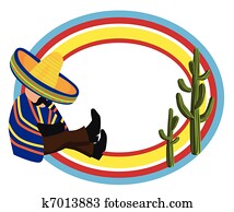 quadro, com, mexicano