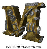 steampunk letter m steampunk letter m