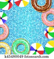 Vector top view of the swimming pool Vector top view of the swimming pool