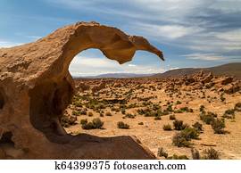 Volcanic rock formations in Altiplano, Bolivia