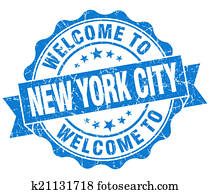 welcome to New York City blue vintage isolated seal welcome to New York City blue vintage isolated seal
