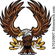 águia, asas, e, garras, mascote