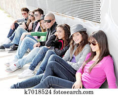 בלתי-דומה, קבץ, של, נערים, או, סטודנטים, ב, קמפוס