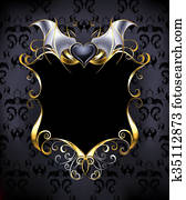 Banner with a heart vampire Banner with a heart vampire