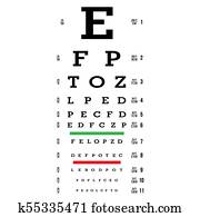 Eye Test Chart Vector. Letters Chart. Vision Exam. Optometrist Check. Medical Eye Diagnostic. Sight, Eyesight. Optical Examination. Isolated On white Illustration Eye Test Chart Vector. Letters Chart. Vision Exam. Optometrist Check. Medical Eye Diagnostic. Sight, Eyesight. Optical Examination. Isolated On white Illustration