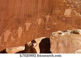 Fremont indian culture petroglyph in the National Park Capitol Reef
