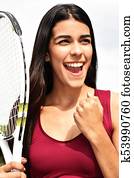 hembra, atleta, ganador