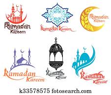 jogo, de, Ramadan, ícones