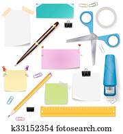 Office supplies vector set