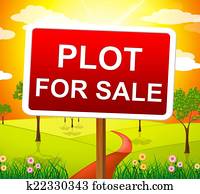 Plot For Sale Indicates Real Estate Agent And Acres
