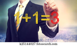 synergy, concept, 1, 1=3