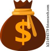 Vector Money Bag Flat Icon