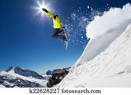 Alpine skier on piste, skiing downhill Alpine skier on piste, skiing downhill
