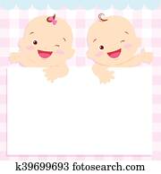 baby man and woman space frame