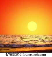 Beautiful sea nature landscape on the sunrise sky Beautiful sea nature landscape on the sunrise sky