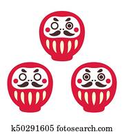 Daruma doll set Daruma doll set