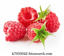 framboesa, bagas, com, folha verde