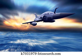 Military airplane on the speed Military airplane on the speed