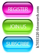 Registration buttons Registration buttons