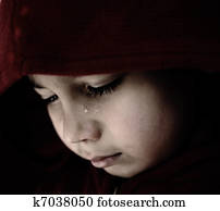 Sad child crying